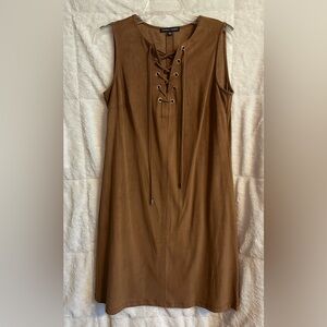 Suede Lace-up Dress